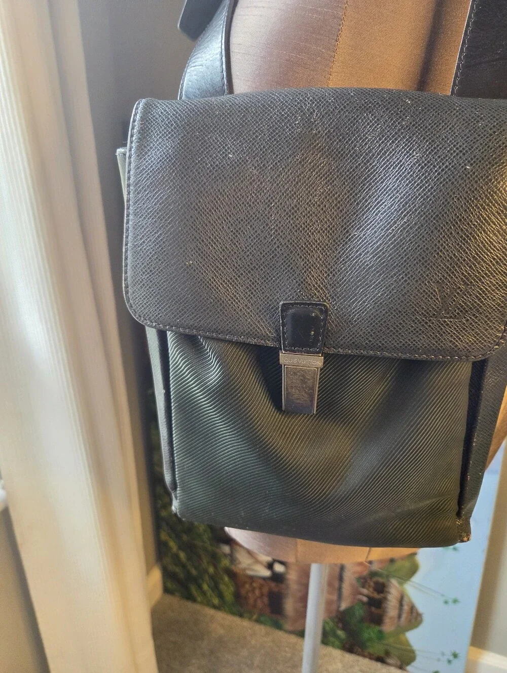 Louis Vuitton Messenger Bag From the 2003 CollectionBlack Taiga Leather